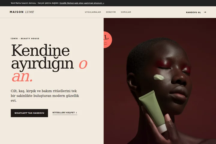 Güzellik Merkezi örnek web sitesi ekran görüntüsü