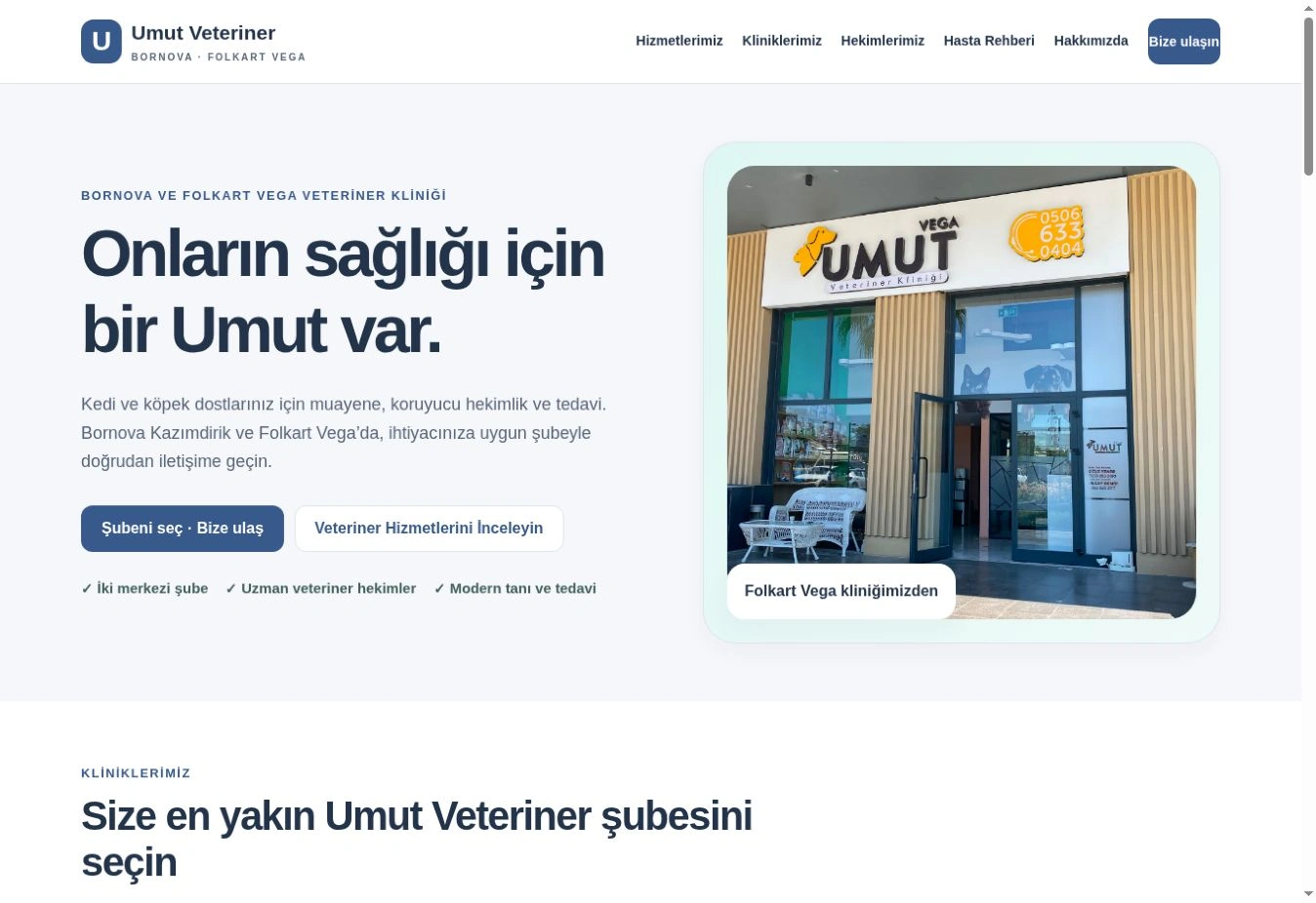 Umut Veteriner web sitesi